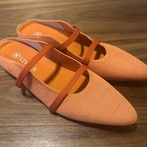 VIVAIA Elle Pointed Toe Mules Orange Size EU41 (US:9.5)